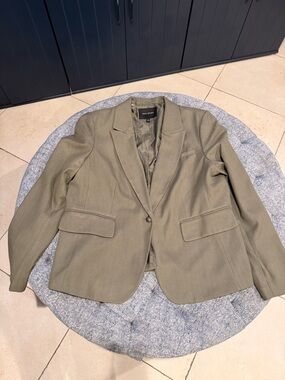 Banana Republic Olive Green Herringbone Single-Button Blazer Size 16